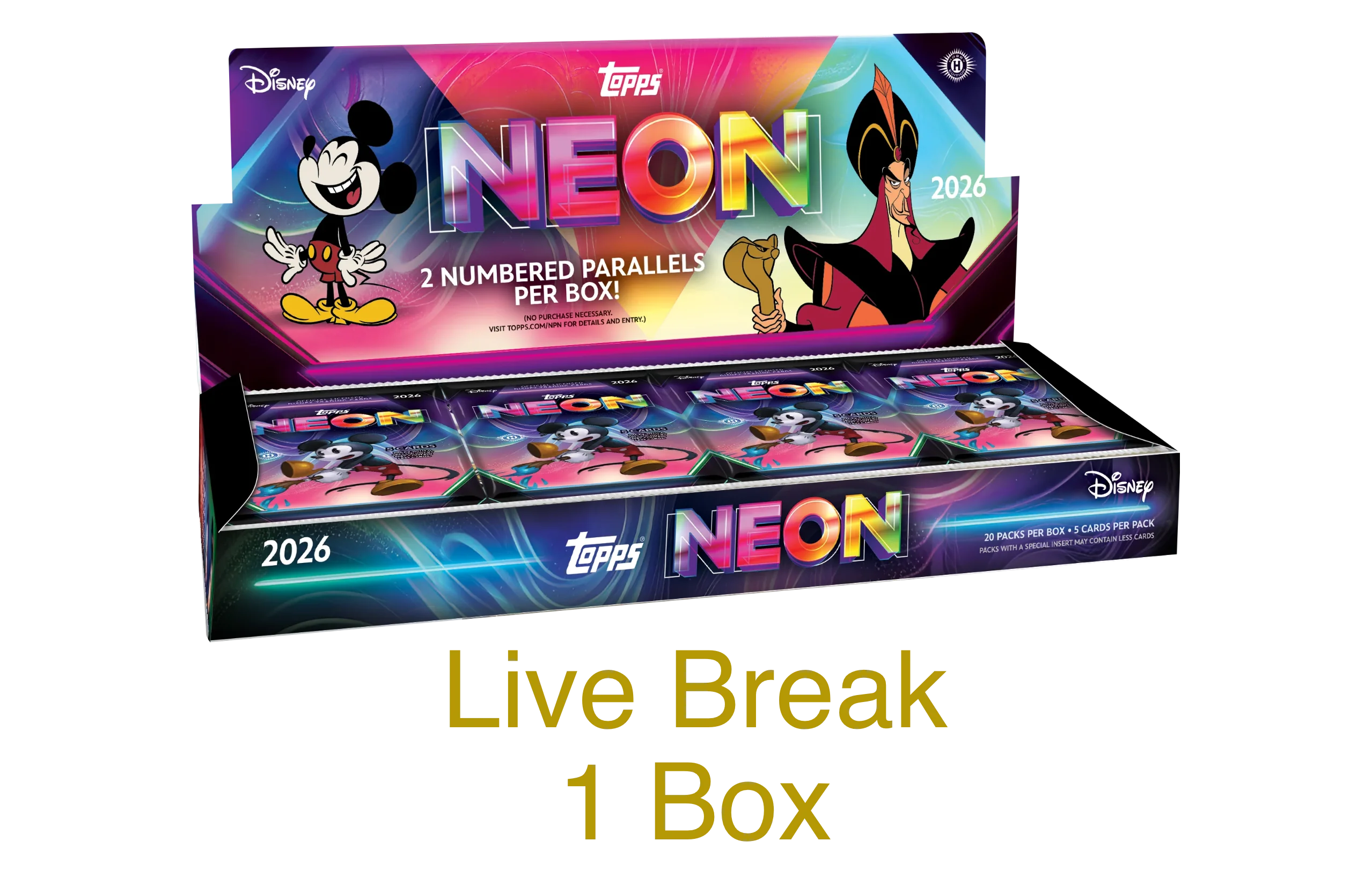 LIVE Break - 1db Topps Disney Neon Hobby Box (Pick your Team break)