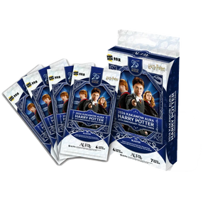 Collection of Harry Potter-themed product packages on a white background