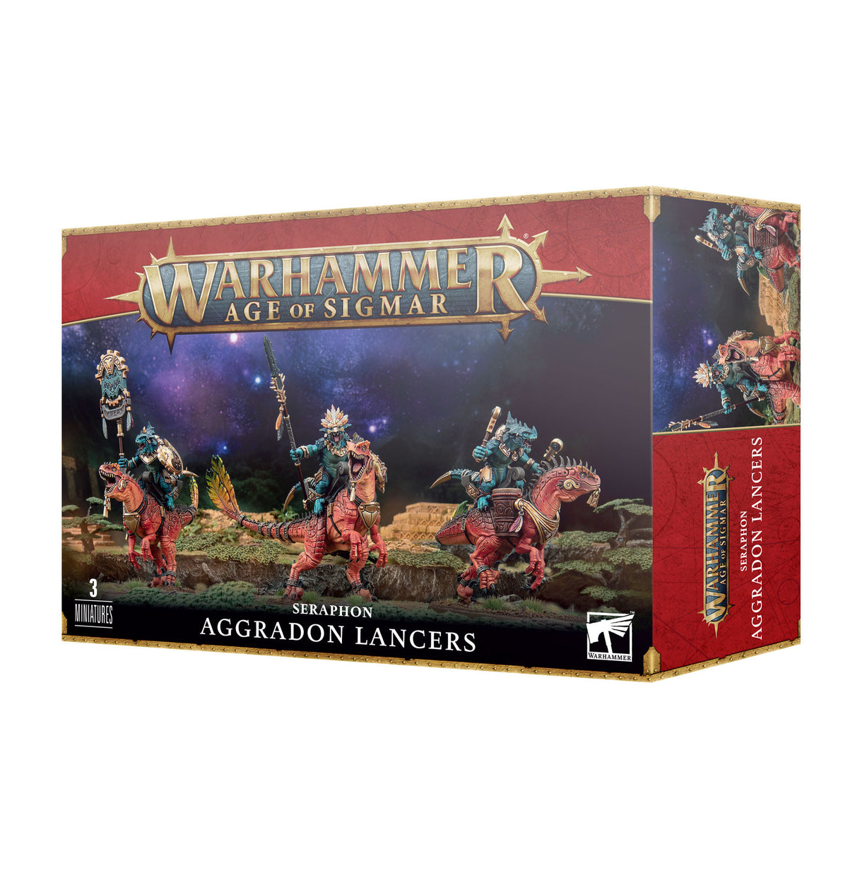 Warhammer Age of Sigmar Seraphon Aggradon Lancers miniatúrák