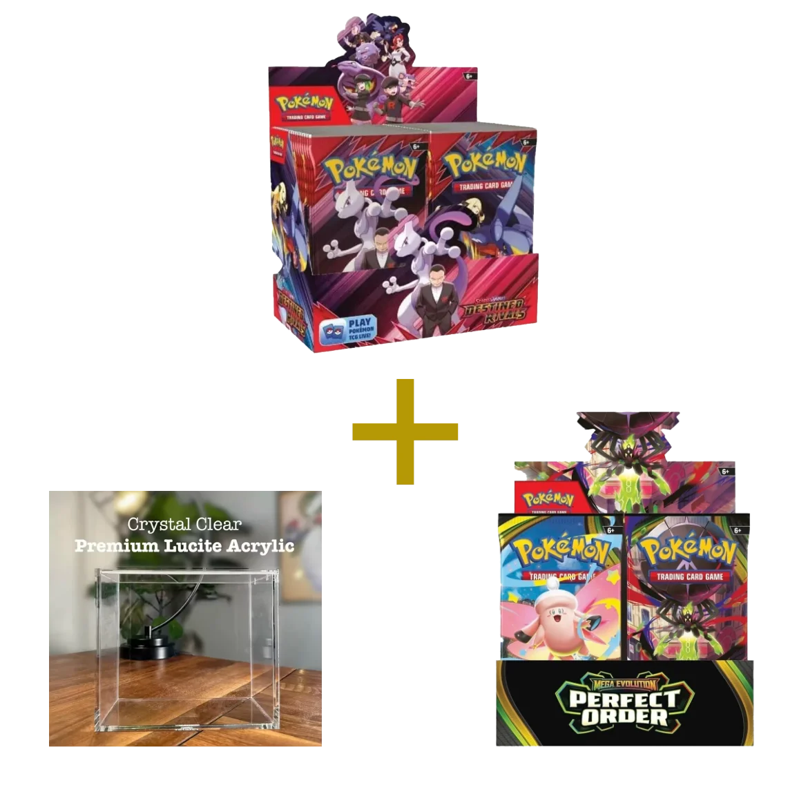 Ultimate Pokemon Collector set (Destined Rivals Booster box + Perfect Order Booster box + 1db akril booster védő)