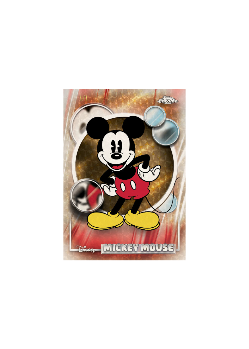 Mickey Mouse card with metallic accents and Disney logo